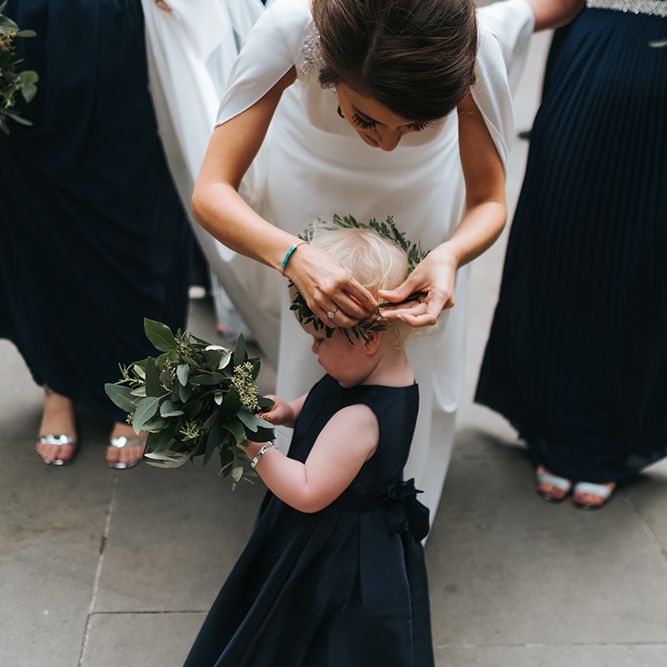 Devonshire Terrace For A Stylish Green &amp; White Wedding With Lots Of Foliage And Elegant Signage With Bride In Bespoke Pronovias And Images From Miss Gen