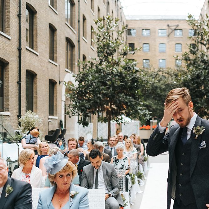 Devonshire Terrace For A Stylish Green &amp; White Wedding With Lots Of Foliage And Elegant Signage With Bride In Bespoke Pronovias And Images From Miss Gen