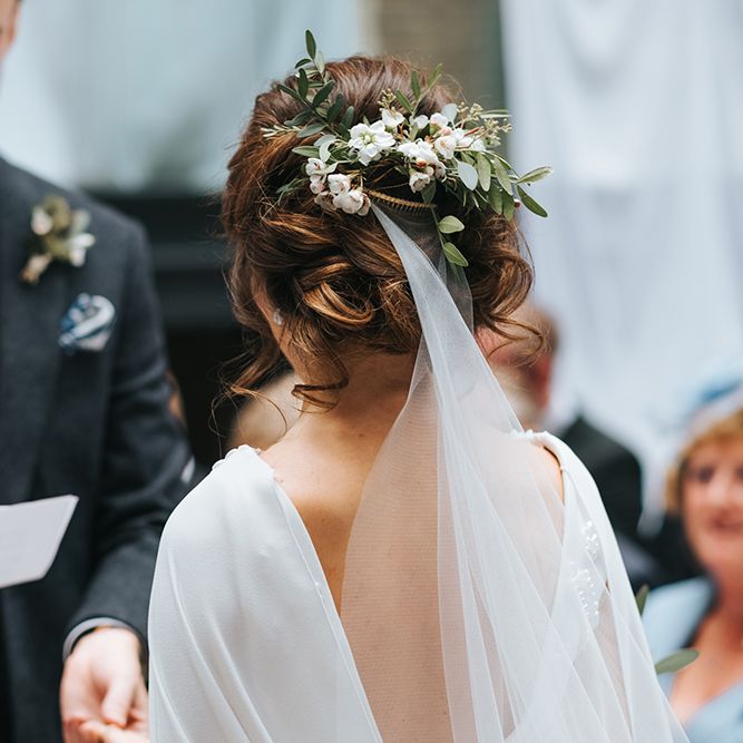 Devonshire Terrace For A Stylish Green &amp; White Wedding With Lots Of Foliage And Elegant Signage With Bride In Bespoke Pronovias And Images From Miss Gen