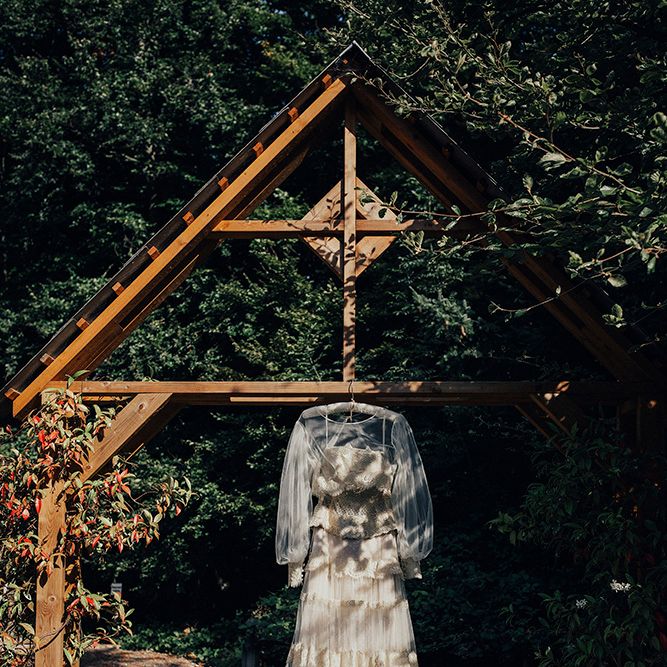 Bespoke Lace Boho Wedding Dress | DIY Woodland Wedding at Two Woods Estate in Sussex | PJ Phillips Photography