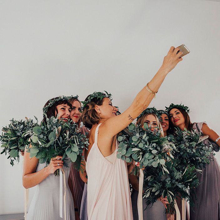 Bridesmaid Selfie | DIY Woodland Wedding at Two Woods Estate in Sussex | PJ Phillips Photography