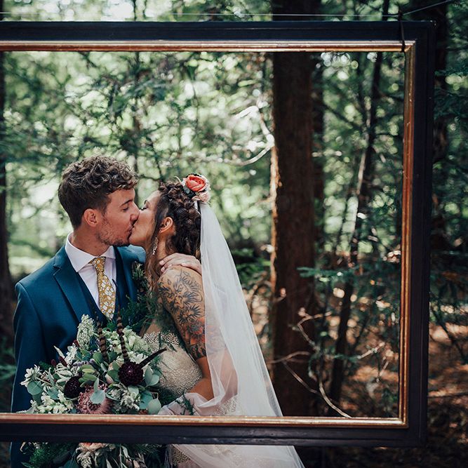Bride & Groom Portrait | DIY Woodland Wedding at Two Woods Estate in Sussex | PJ Phillips Photography