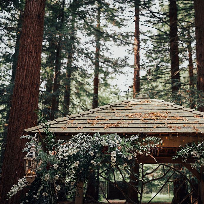 Wild Flower Cover Arbour | DIY Woodland Wedding at Two Woods Estate in Sussex | PJ Phillips Photography