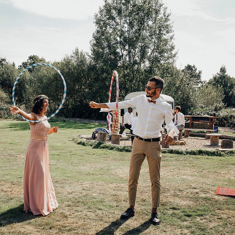 Hula Hoop Wedding Garden Games | DIY Woodland Wedding at Two Woods Estate in Sussex | PJ Phillips Photography