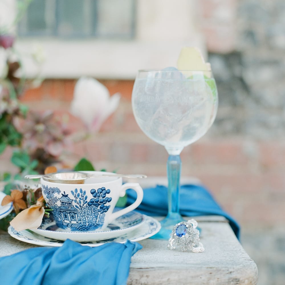 Sky Blue & Coral Wedding Inspiration For An Elegant Shoot In A Glasshouse At The Bombay Sapphire Distillery With Images From Julie Michaelsen Photography