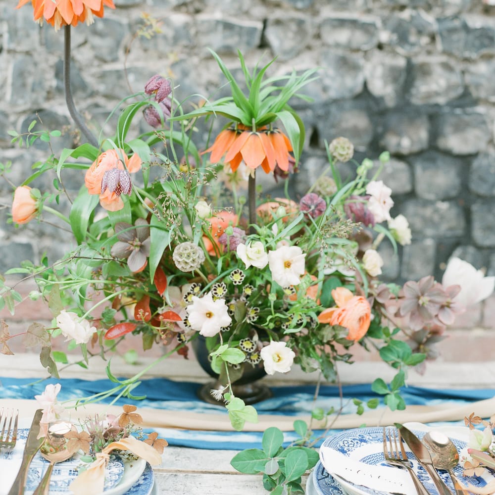 Sky Blue & Coral Wedding Inspiration For An Elegant Shoot In A Glasshouse At The Bombay Sapphire Distillery With Images From Julie Michaelsen Photography