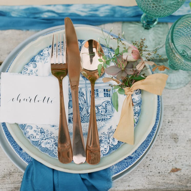 Sky Blue & Coral Wedding Inspiration For An Elegant Shoot In A Glasshouse At The Bombay Sapphire Distillery With Images From Julie Michaelsen Photography