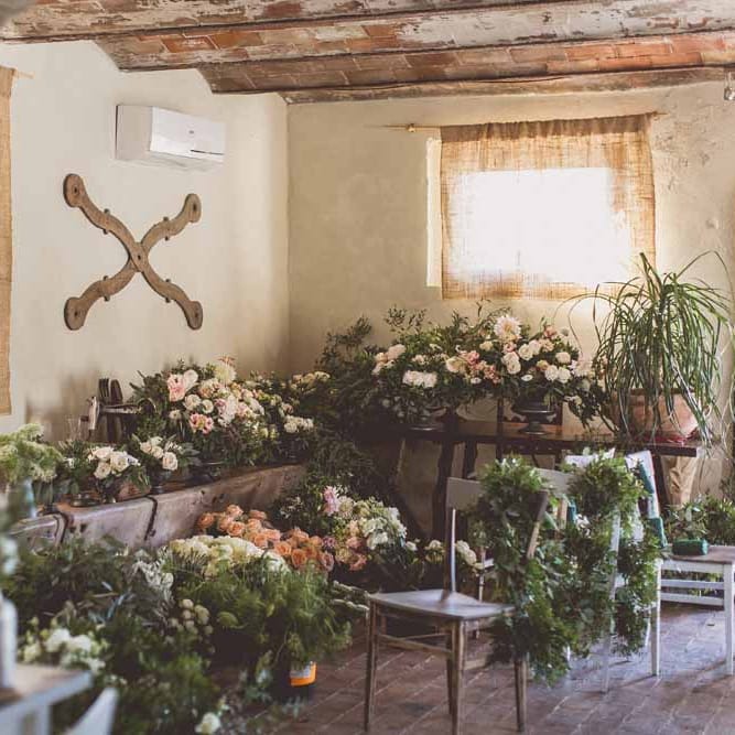 Wedding Flowers Ready To Be Arranged // Rustic Luxe Wedding In Tuscany Styled By The Wedding Of My Dreams With Flowers By Passion For Flowers Anna Campbell Bride Images & Film From WE ARE // THE CLARKES