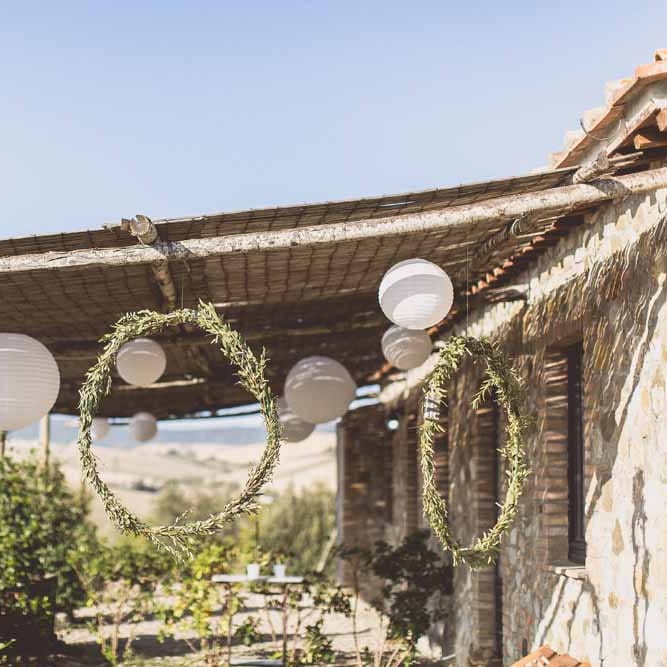 White Lantern Wedding Decor // Rustic Luxe Wedding In Tuscany Styled By The Wedding Of My Dreams With Flowers By Passion For Flowers Anna Campbell Bride Images & Film From WE ARE // THE CLARKES