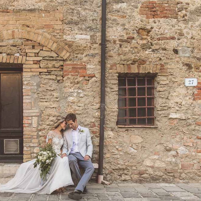 Anna Campbell Adelaide Wedding Dress // Rustic Luxe Wedding In Tuscany Styled By The Wedding Of My Dreams With Flowers By Passion For Flowers Anna Campbell Bride Images & Film From WE ARE // THE CLARKES