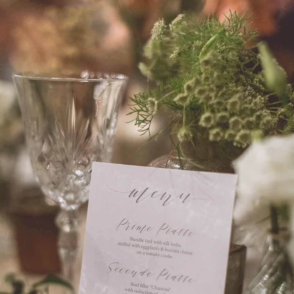 Outdoor Dining At Italian Wedding // Bridesmaids In Grey Dresses By Jenny Yoo // Rustic Luxe Wedding In Tuscany Styled By The Wedding Of My Dreams With Flowers By Passion For Flowers Anna Campbell Bride Images & Film From WE ARE // THE CLARKES