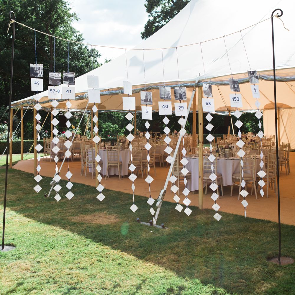 Table Plan Hanging Outside Marquee