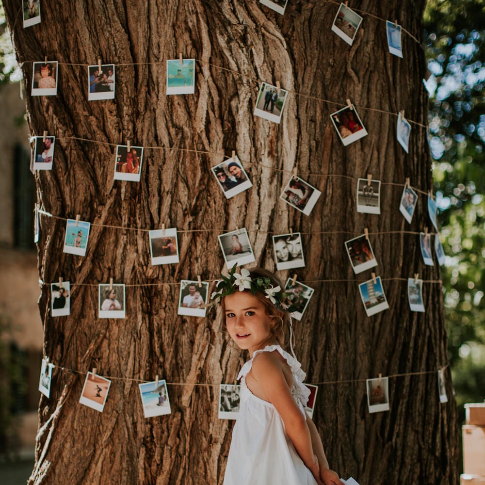 Tree wrapped in Polaroid Pictures | Wedding Decor | D&A Photography | Ben Walton Films