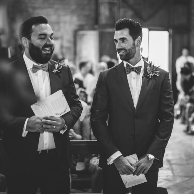 Groom at the Altar in Suit Supply | D&A Photography | Ben Walton Films