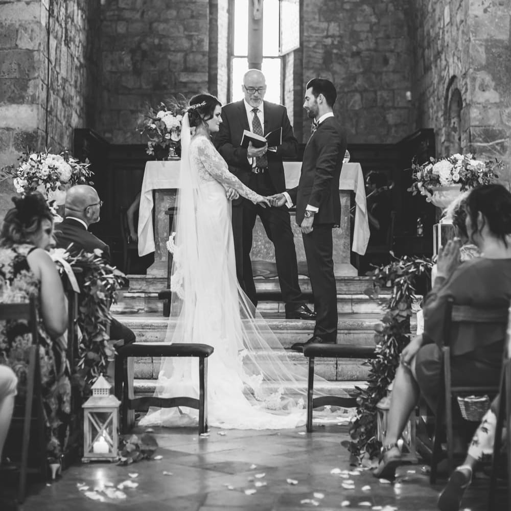 Church Wedding Ceremony | Bride in Morgan Davies Gown | Groom in Suit Supply | D&A Photography | Ben Walton Films