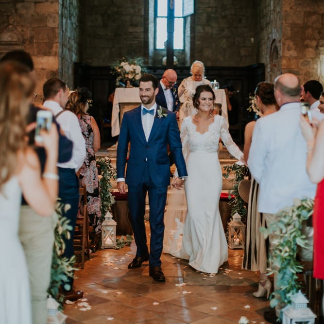 Church Wedding Ceremony | Bride in Morgan Davies Gown | Groom in Suit Supply | D&A Photography | Ben Walton Films