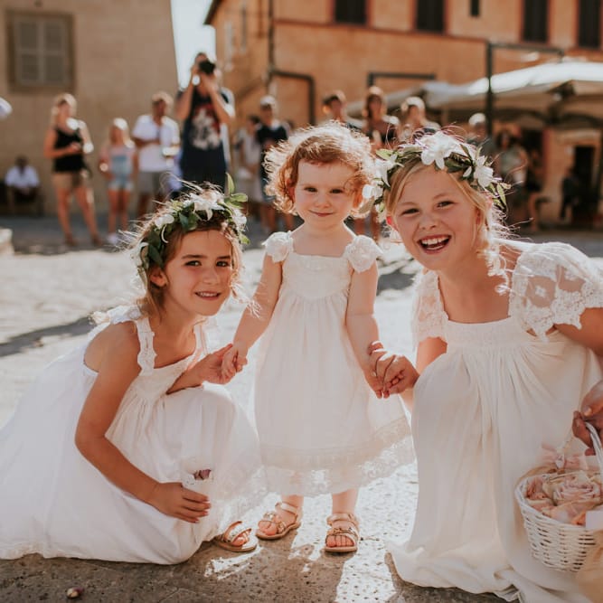 Flower Girls in Tea Princess Dresses | D&A Photography | Ben Walton Films