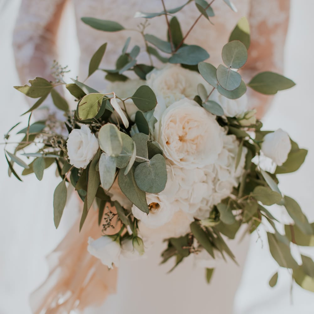 White Bridal Bouquet | D&A Photography | Ben Walton Films