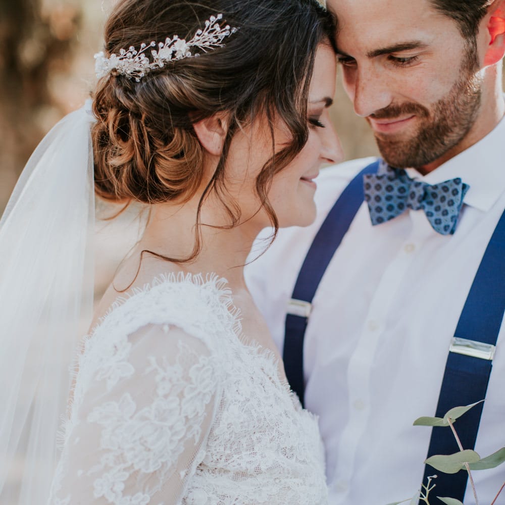Bride in Morgan Davies Gown | Groom in Suit Supply | D&A Photography | Ben Walton Films
