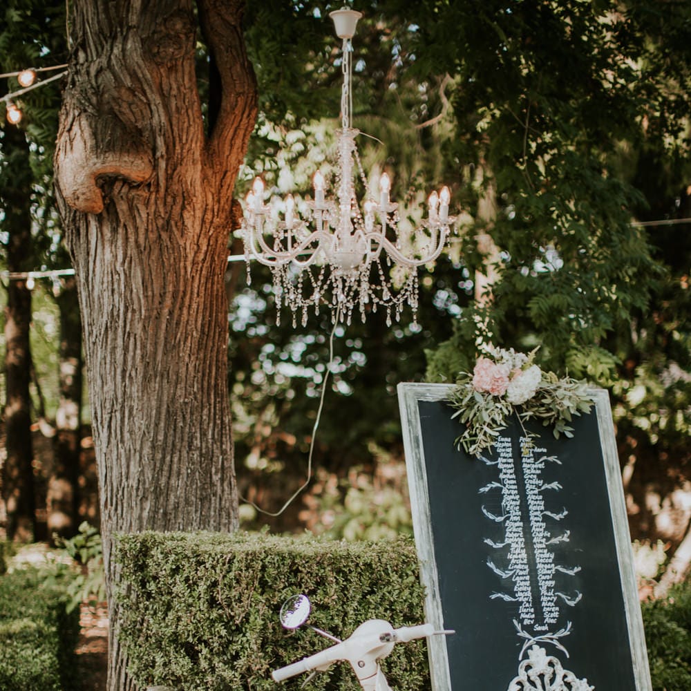 Vespa | Chalkboard Wedding Signs | Chandelier | Wedding Decor | Tuscan Wedding Planned by Romeo & Juliet Weddings | D&A Photography | Ben Walton Films