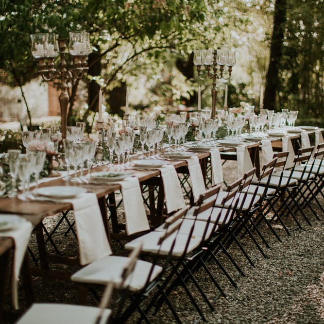 Elegant Tablescape | Tuscan Wedding Planned by Romeo & Juliet Weddings | D&A Photography | Ben Walton Films