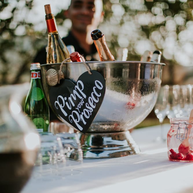 Pimp Your Prosecco Station | Tuscan Wedding Planned by Romeo & Juliet Weddings | D&A Photography | Ben Walton Films