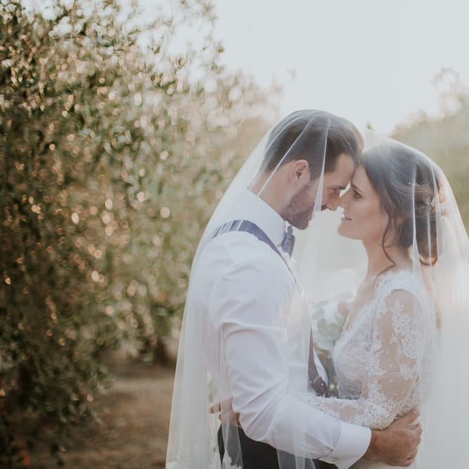 Bride in Morgan Davies Gown | Groom in Suit Supply | D&A Photography | Ben Walton Films