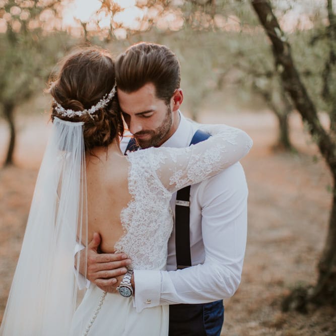 Bride in Morgan Davies Gown | Groom in Suit Supply | D&A Photography | Ben Walton Films