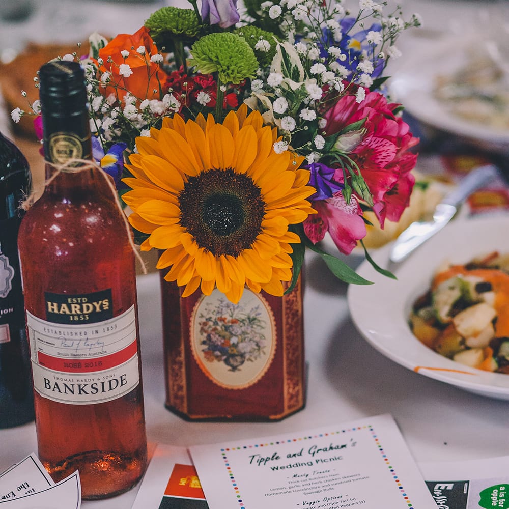 Outdoor Summer Wedding With Bright Colour Scheme With Colourful Homemade Decor And Images From Story + Colour Photography