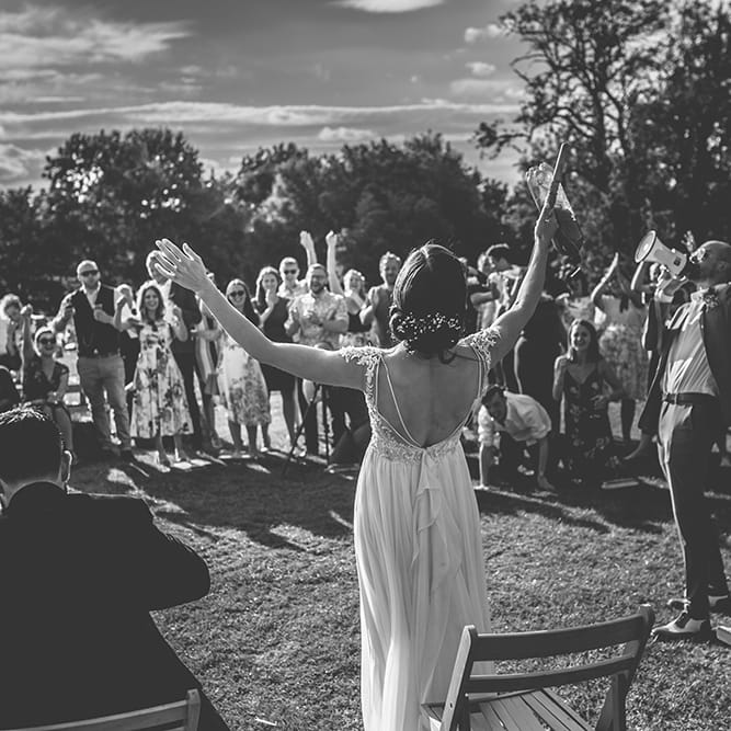 Outdoor Summer Wedding With Bright Colour Scheme With Colourful Homemade Decor And Images From Story + Colour Photography