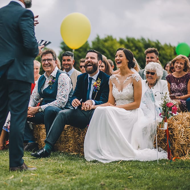 Outdoor Summer Wedding With Bright Colour Scheme With Colourful Homemade Decor And Images From Story + Colour Photography