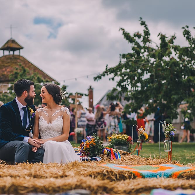 Outdoor Summer Wedding With Bright Colour Scheme With Colourful Homemade Decor And Images From Story + Colour Photography