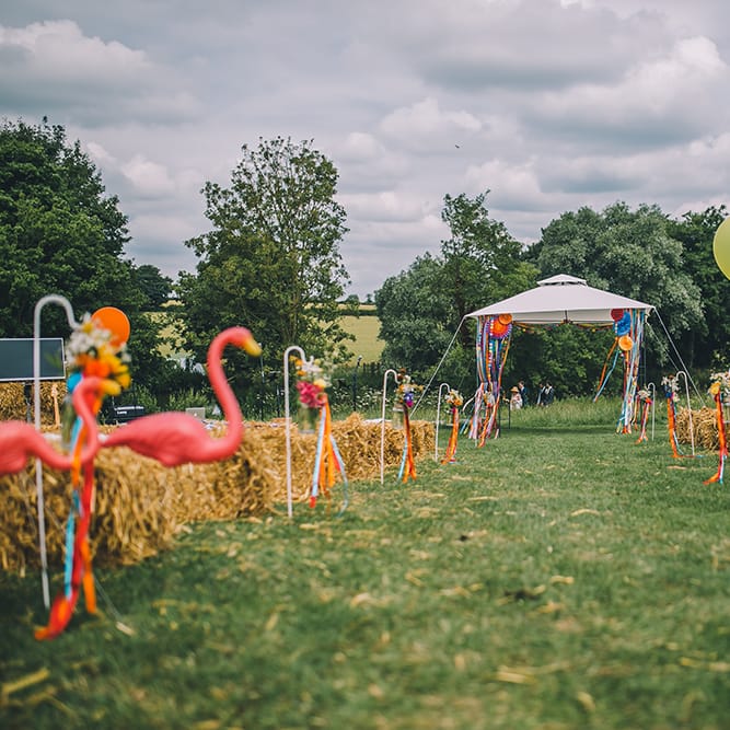 Haybale Seating For Outdoor Summer Wedding // Image By Story + Colour