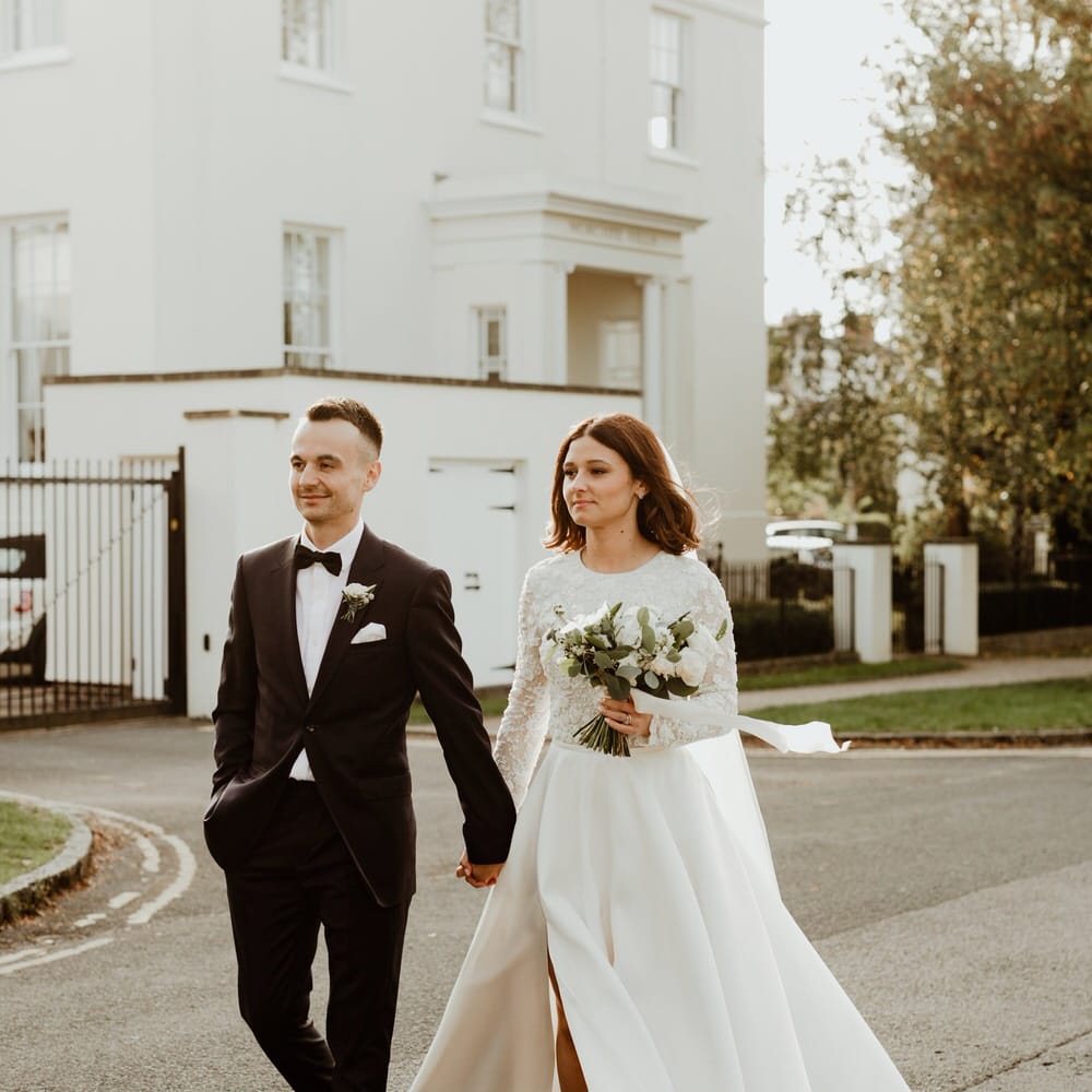 Emma Beaumont Bespoke Bride For A Stylish Intimate Town House Wedding In Cheltenham With Images From The Curries & Florals Ruby And The Wolf