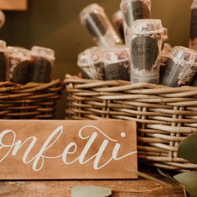 Branded Confetti Box For Wedding By The Golden Letter