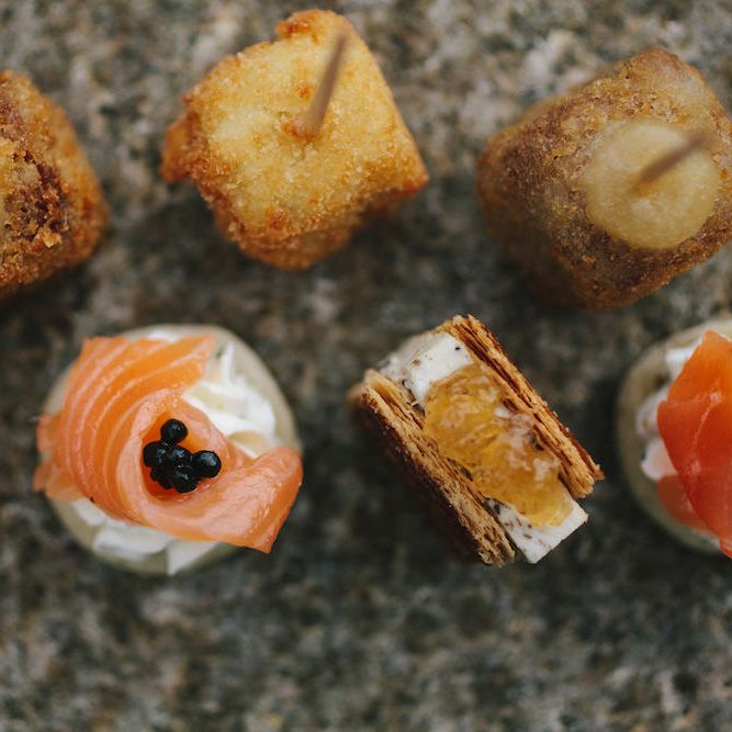 Wedding Canapes // Wedding Venue For Foodies Hampton Manor Hampton In Arden // Exclusive Use Wedding Venue With Michelin Star Restaurant Food Lovers Wedding
