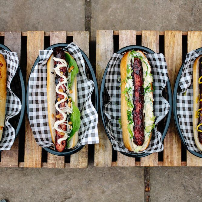 Wedding Hotdogs // Wedding Venue For Foodies Hampton Manor Hampton In Arden // Exclusive Use Wedding Venue With Michelin Star Restaurant Food Lovers Wedding