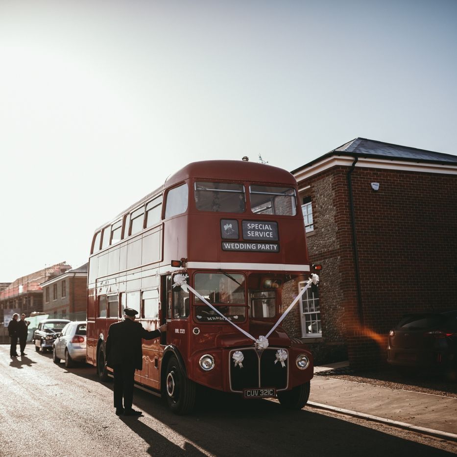 Red London Bus Wedding Transport