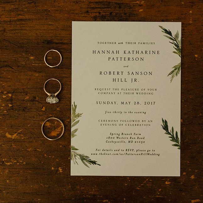 Elegant Foliage Print Stationery For Wedding