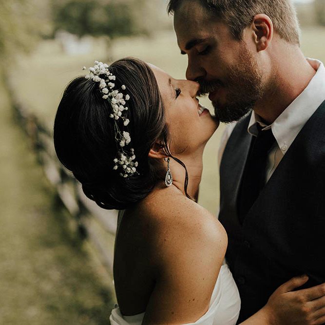 Jenny Yoo Bride For An Outdoor Farm Wedding In Maryland USA With Bridesmaids In Mismatched Dresses & Images From Erin Krespan