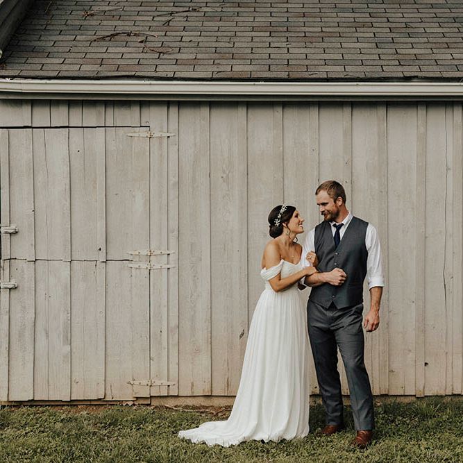Jenny Yoo Bride For An Outdoor Farm Wedding In Maryland USA With Bridesmaids In Mismatched Dresses & Images From Erin Krespan