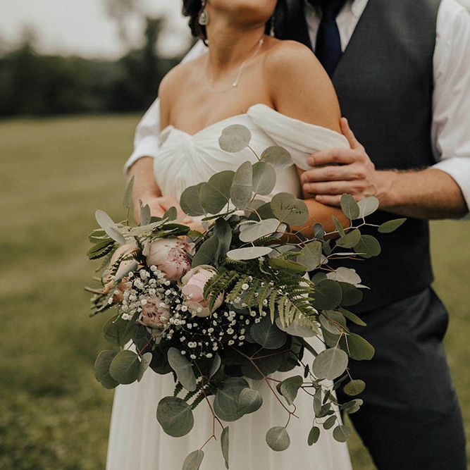 Jenny Yoo Bride For An Outdoor Farm Wedding In Maryland USA With Bridesmaids In Mismatched Dresses & Images From Erin Krespan