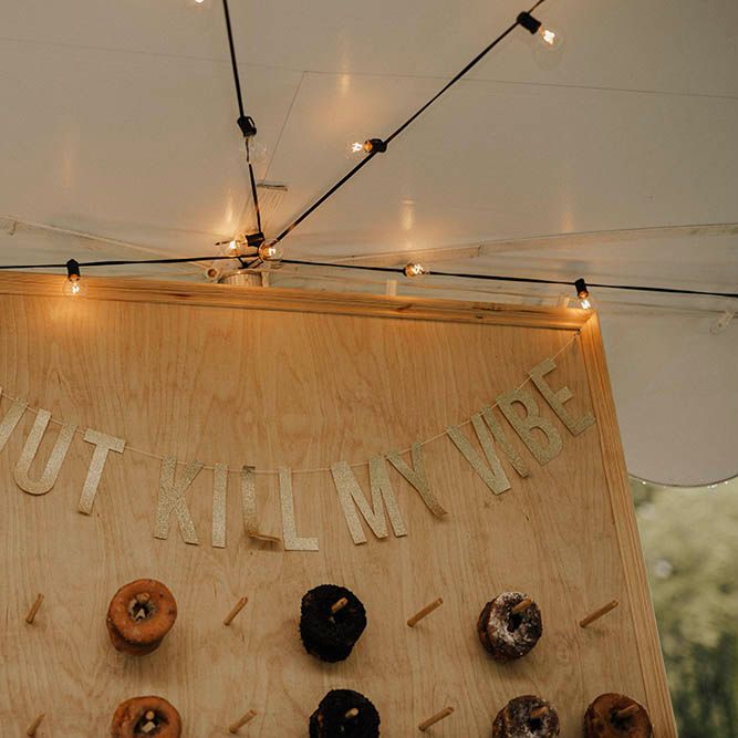 Donut Wall For Wedding | Jenny Yoo Bride For An Outdoor Farm Wedding In Maryland USA With Bridesmaids In Mismatched Dresses & Images From Erin Krespan