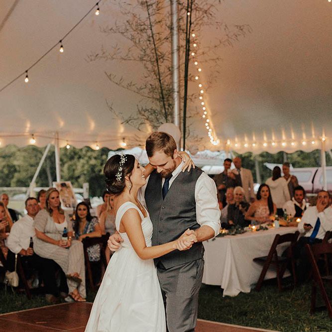 Jenny Yoo Bride For An Outdoor Farm Wedding In Maryland USA With Bridesmaids In Mismatched Dresses & Images From Erin Krespan