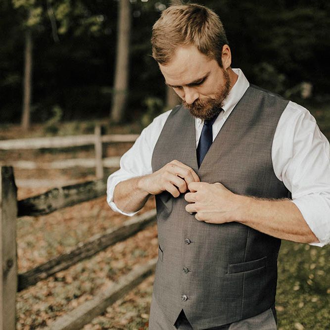 Jenny Yoo Bride For An Outdoor Farm Wedding In Maryland USA With Bridesmaids In Mismatched Dresses & Images From Erin Krespan