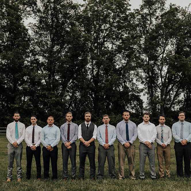 Jenny Yoo Bride For An Outdoor Farm Wedding In Maryland USA With Bridesmaids In Mismatched Dresses & Images From Erin Krespan