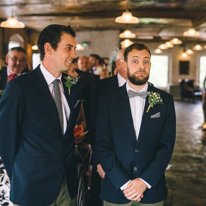 Groom in Slater Jacket & Topman Chino's at the Altar by Matt Brown Photography