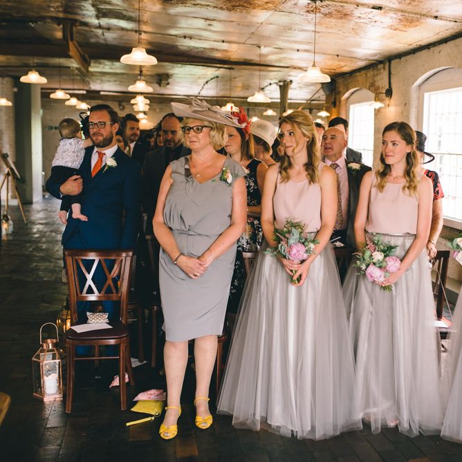 Bridesmaids in Grey Tulle Mariée Skirts & Dusky Pink Phase Eight Tops by Matt Brown Photography