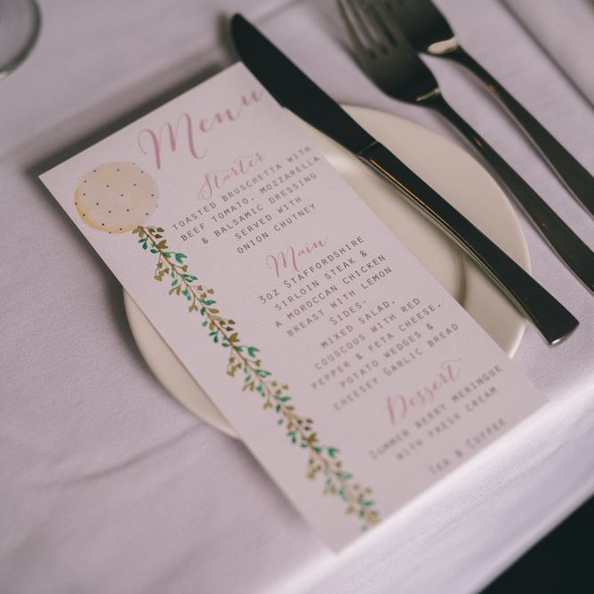 Menu Card Wedding Stationery by Yellowstone Paper Works | Photography by Matt Brown Photography