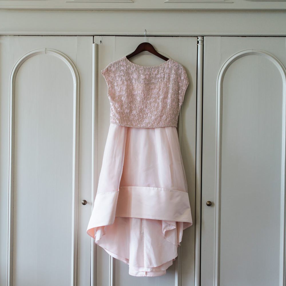 Pink Coast Sequin Top & High Low Skirt Bridesmaid Separates | Elegant Blush Pink & White Wedding at Aynhoe Park in Oxfordshire | Lucy Davenport Photography
